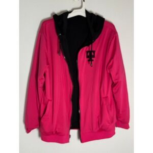 T-Mobile Reversible Full Zip Hoodie Magenta Pink Black Logo Jacket Mens XL